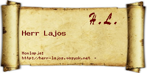 Herr Lajos névjegykártya